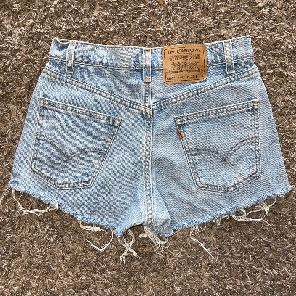 Levi’s 505 Orange Tab Cut Off Shorts